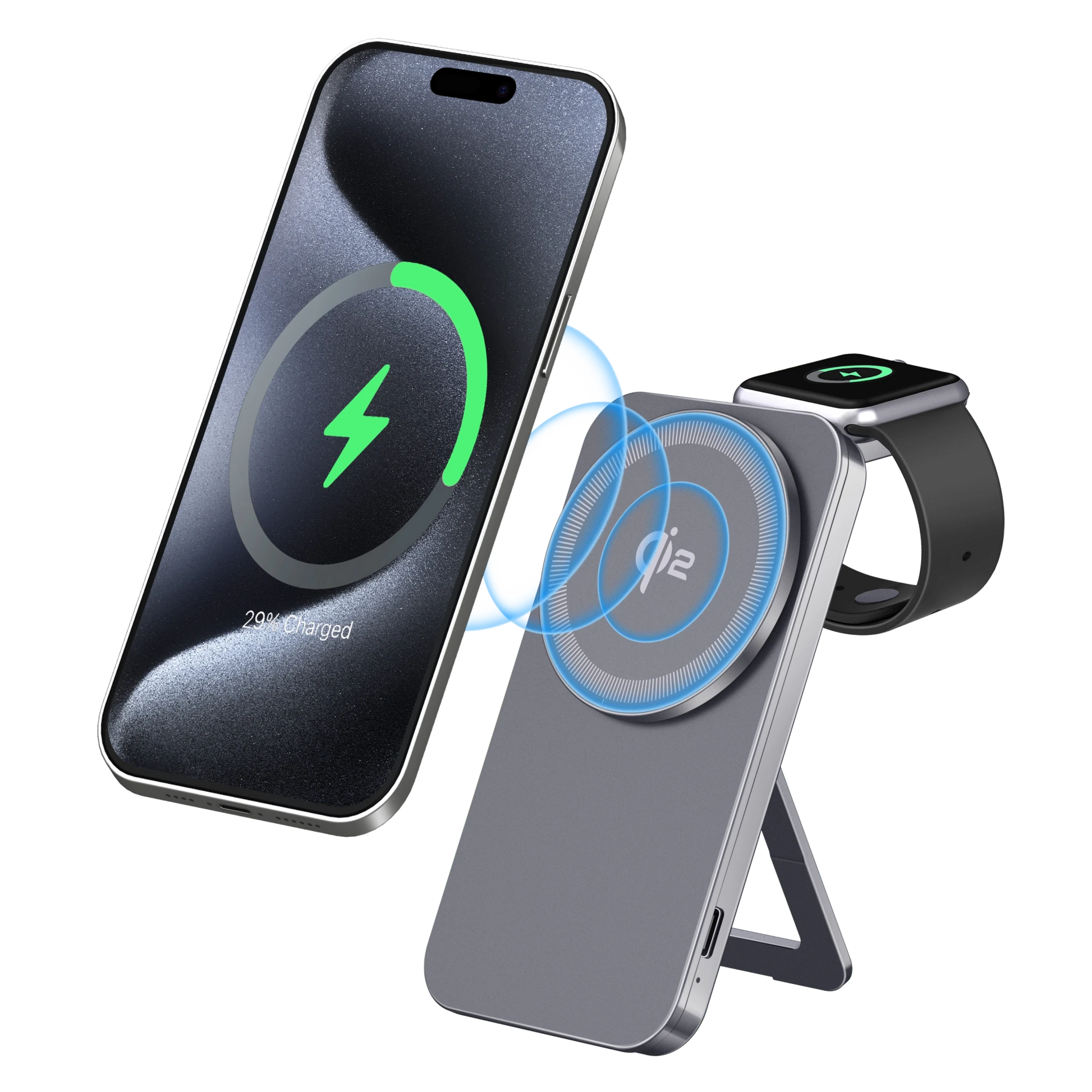 ELFESOUL Foldable 2-in-1 Magnetic Wireless Charger (Qi2 25W) - ELFESOUL