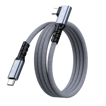 ELFESOUL 240W Right Angle USB4 Cable (40Gbps Data, 8K@60Hz UHD, Thunderbolt 4/3 Compatible)