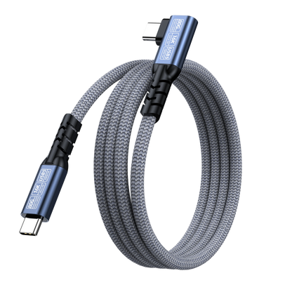 ELFESOUL 240W Right Angle USB5 Cable (80Gbps Data, 16K@60Hz UHD, Thunderbolt 5/4 Compatible)