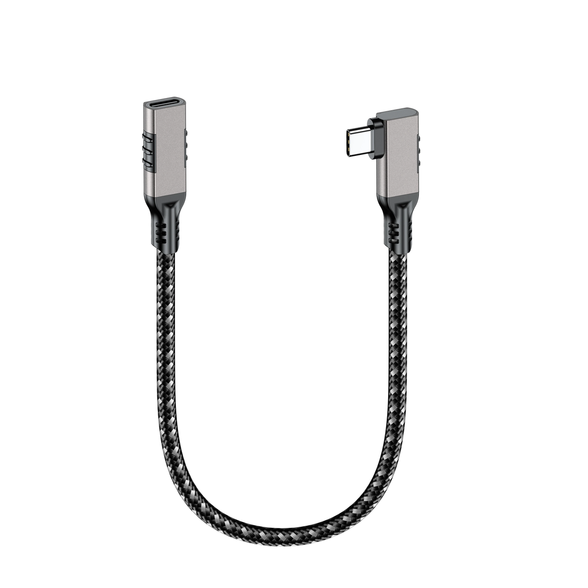 ELFESOUL USB4 Right Angle USB-C Male to Female Extension Cable (40Gbps Data, 240W Fast Charging, 8K Video)