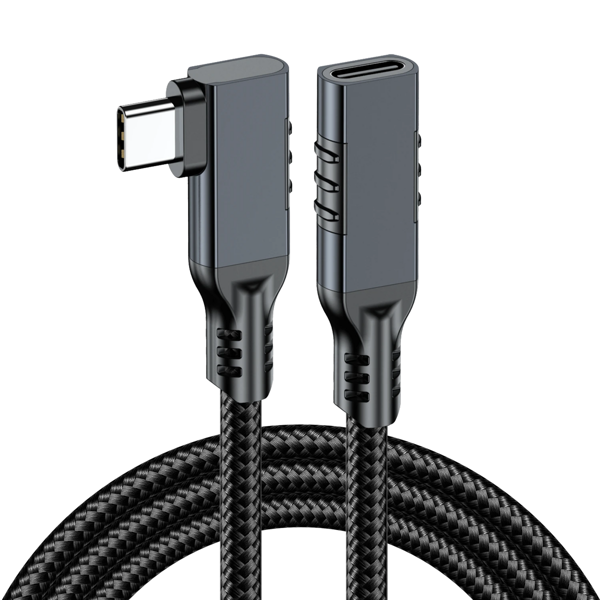 ELFESOUL USB4 Right Angle USB-C Male to Female Extension Cable (40Gbps Data, 240W Fast Charging, 8K Video)
