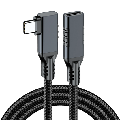 ELFESOUL USB4 Right Angle USB-C Male to Female Extension Cable (40Gbps Data, 240W Fast Charging, 8K Video)