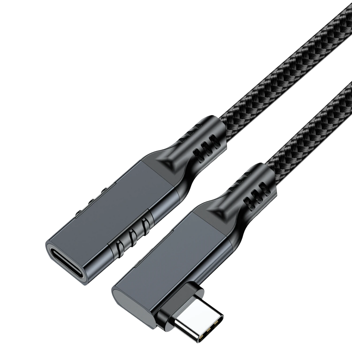 ELFESOUL USB4 Right Angle USB-C Male to Female Extension Cable (40Gbps Data, 240W Fast Charging, 8K Video)