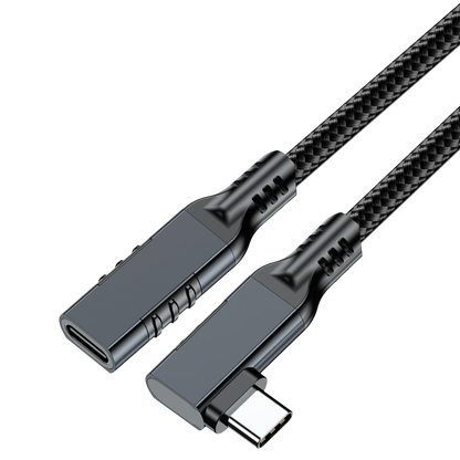 ELFESOUL USB4 Right Angle USB-C Male to Female Extension Cable (40Gbps Data, 240W Fast Charging, 8K Video)