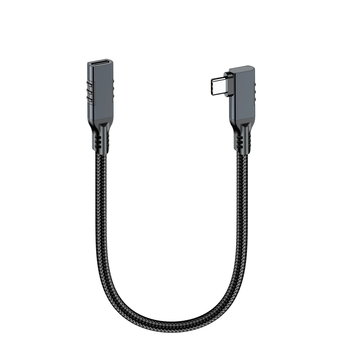 ELFESOUL USB4 Right Angle USB-C Male to Female Extension Cable (40Gbps Data, 240W Fast Charging, 8K Video)