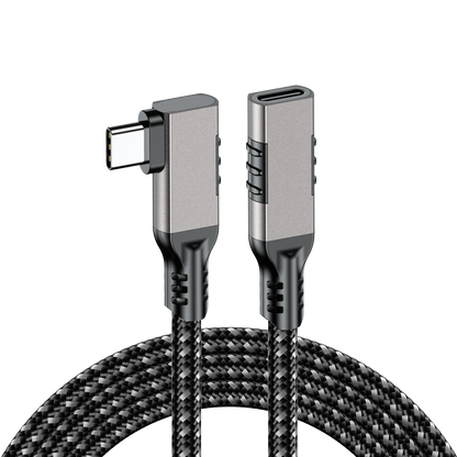 ELFESOUL USB4 Right Angle USB-C Male to Female Extension Cable (40Gbps Data, 240W Fast Charging, 8K Video)
