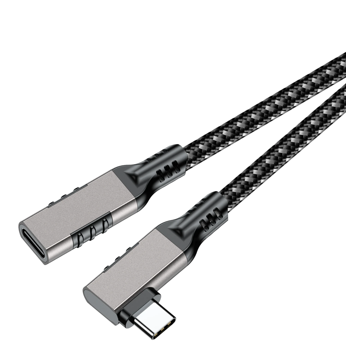 ELFESOUL USB4 Right Angle USB-C Male to Female Extension Cable (40Gbps Data, 240W Fast Charging, 8K Video)