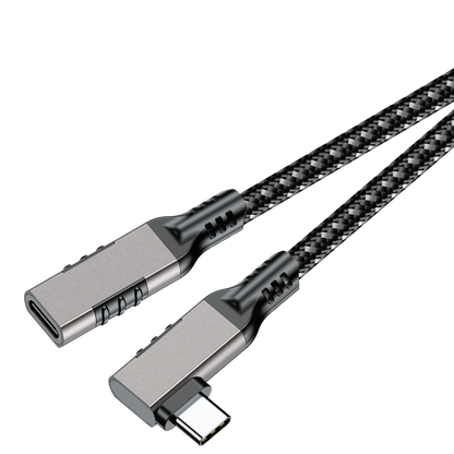 ELFESOUL USB4 Right Angle USB-C Male to Female Extension Cable (40Gbps Data, 240W Fast Charging, 8K Video)