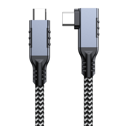 ELFESOUL USB4 Right Angle USB-C to USB-C Cable (40Gbps Data, 240W Fast Charging, 8K Video)
