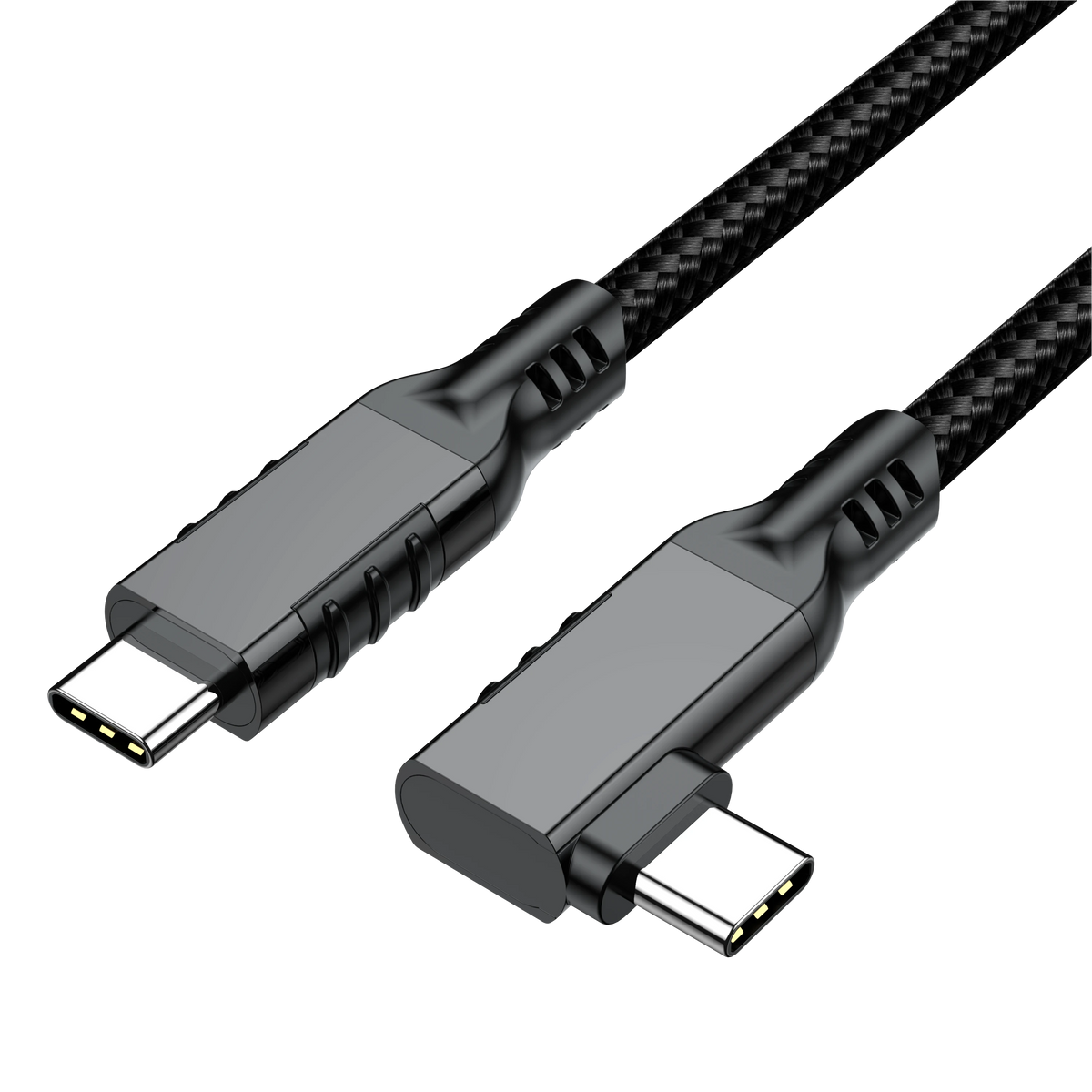 ELFESOUL USB4 Right Angle USB-C to USB-C Cable (40Gbps Data, 240W Fast Charging, 8K Video)