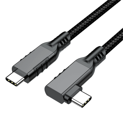 ELFESOUL USB4 Right Angle USB-C to USB-C Cable (40Gbps Data, 240W Fast Charging, 8K Video)