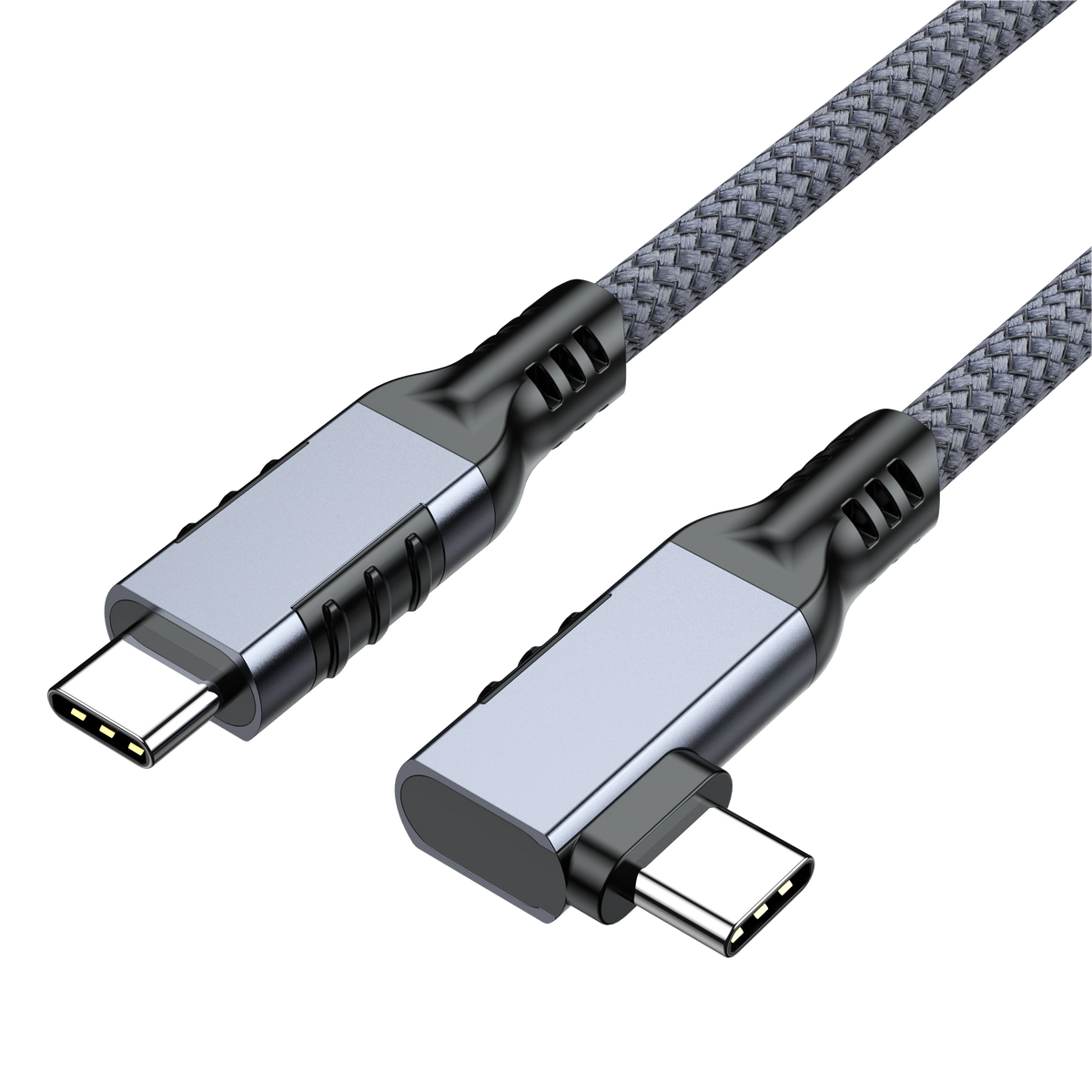 ELFESOUL USB4 Right Angle USB-C to USB-C Cable (40Gbps Data, 240W Fast Charging, 8K Video)