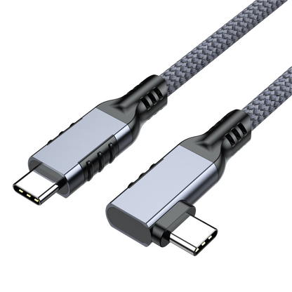 ELFESOUL USB4 Right Angle USB-C to USB-C Cable (40Gbps Data, 240W Fast Charging, 8K Video)