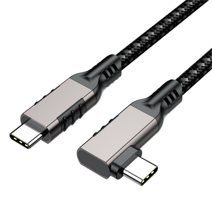 ELFESOUL USB4 Right Angle USB-C to USB-C Cable (40Gbps Data, 240W Fast Charging, 8K Video)