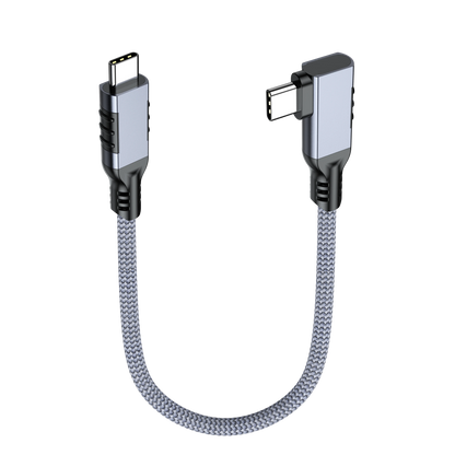 ELFESOUL USB4 Right Angle USB-C to USB-C Cable (40Gbps Data, 240W Fast Charging, 8K Video)