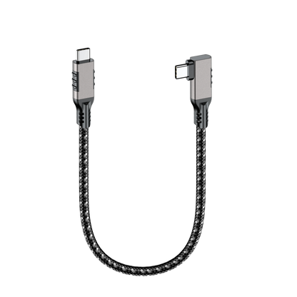 ELFESOUL USB4 Right Angle USB-C to USB-C Cable (40Gbps Data, 240W Fast Charging, 8K Video)