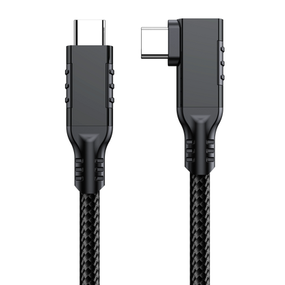 ELFESOUL USB4 Right Angle USB-C to USB-C Cable (40Gbps Data, 240W Fast Charging, 8K Video)