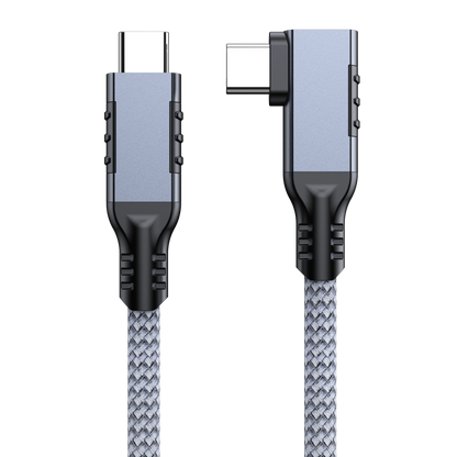 ELFESOUL USB4 Right Angle USB-C to USB-C Cable (40Gbps Data, 240W Fast Charging, 8K Video)
