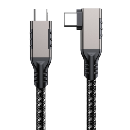 ELFESOUL USB4 Right Angle USB-C to USB-C Cable (40Gbps Data, 240W Fast Charging, 8K Video)