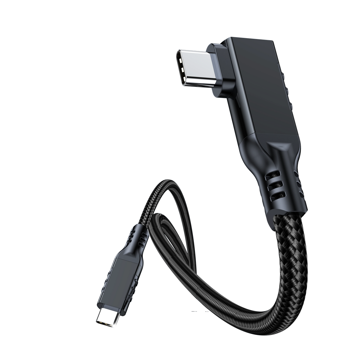ELFESOUL USB4 Right Angle USB-C to USB-C Cable (40Gbps Data, 240W Fast Charging, 8K Video)