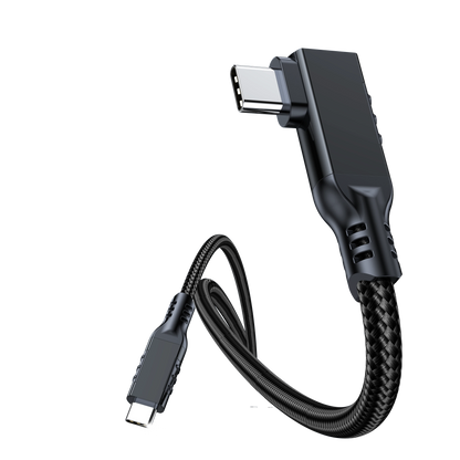ELFESOUL USB4 Right Angle USB-C to USB-C Cable (40Gbps Data, 240W Fast Charging, 8K Video)