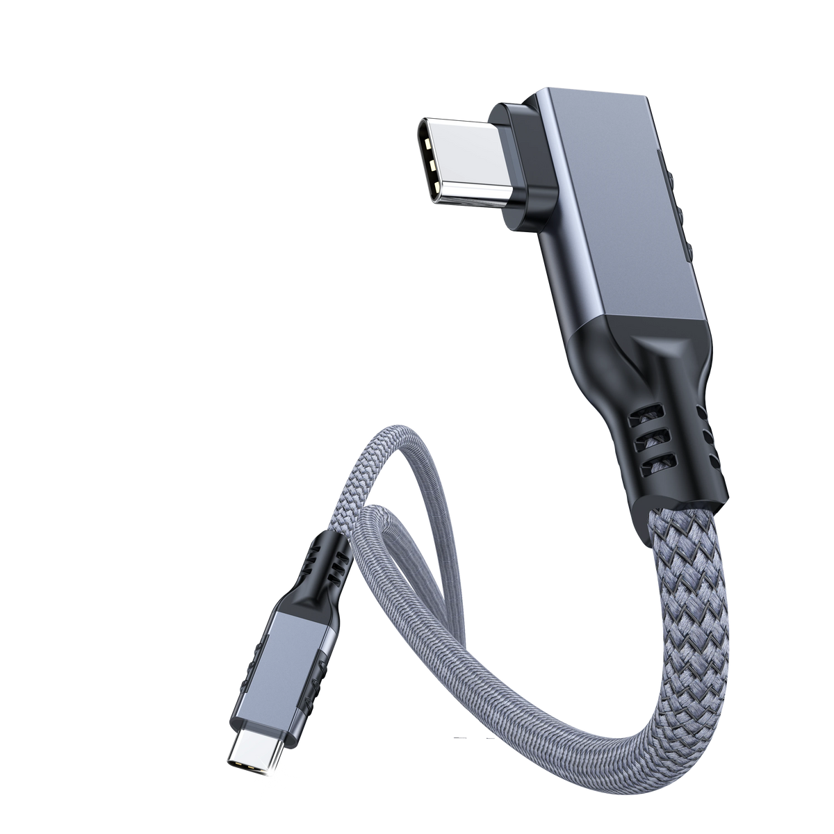 ELFESOUL USB4 Right Angle USB-C to USB-C Cable (40Gbps Data, 240W Fast Charging, 8K Video)