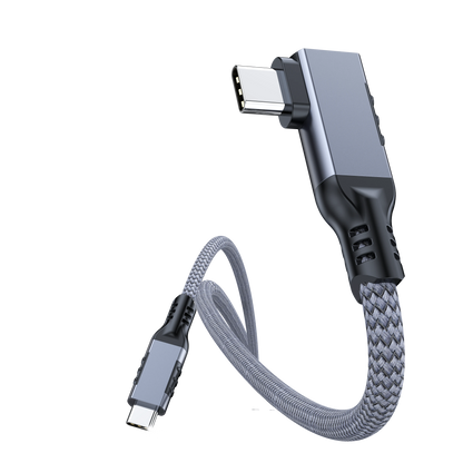 ELFESOUL USB4 Right Angle USB-C to USB-C Cable (40Gbps Data, 240W Fast Charging, 8K Video)