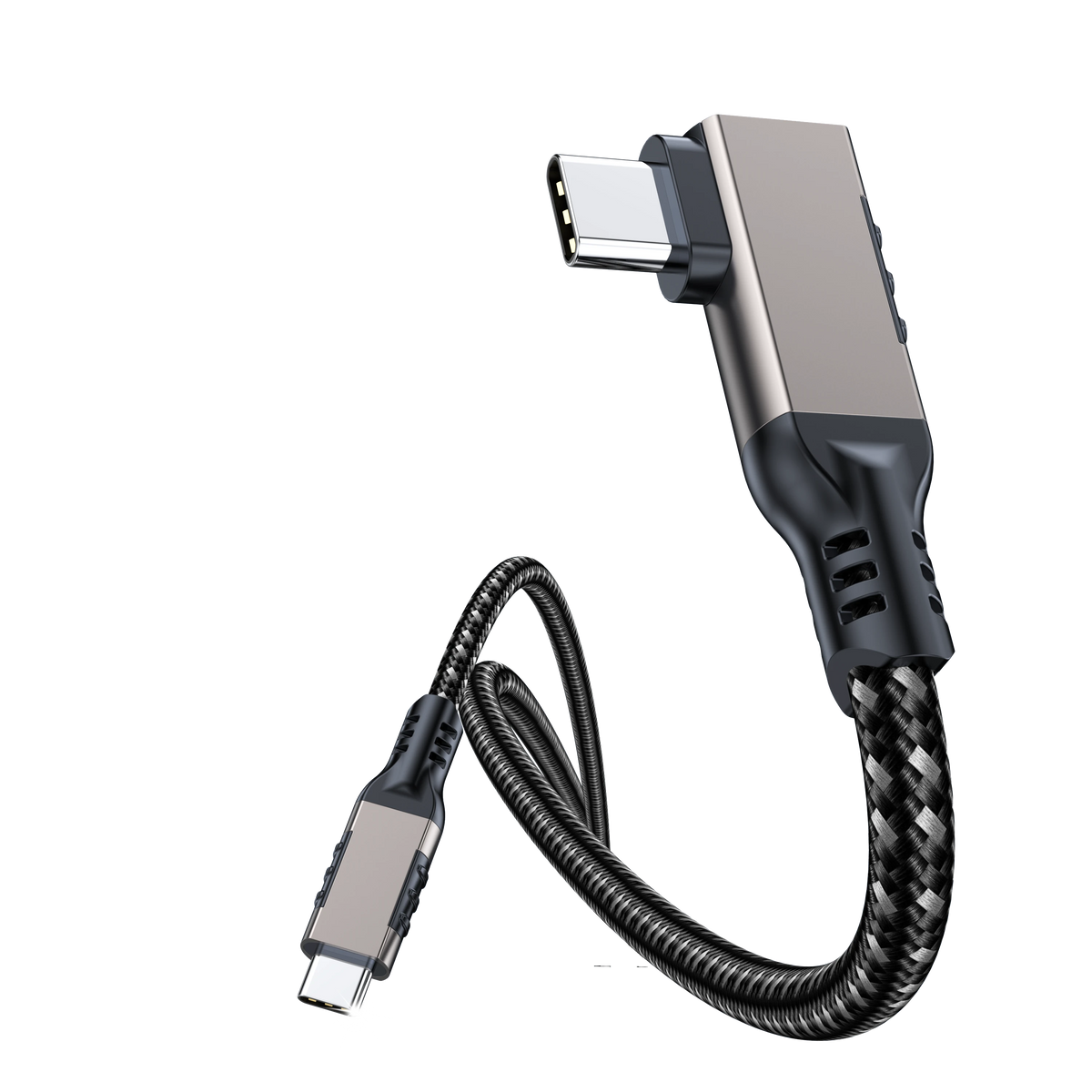 ELFESOUL USB4 Right Angle USB-C to USB-C Cable (40Gbps Data, 240W Fast Charging, 8K Video)