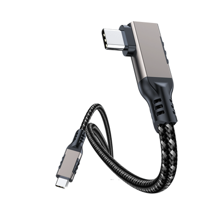ELFESOUL USB4 Right Angle USB-C to USB-C Cable (40Gbps Data, 240W Fast Charging, 8K Video)