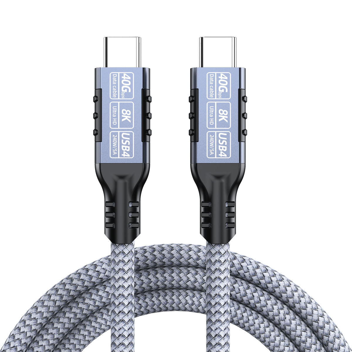 ELFESOUL USB4 USB-C to USB-C Cable (40Gbps Data, 240W Fast Charging, 8K Video)