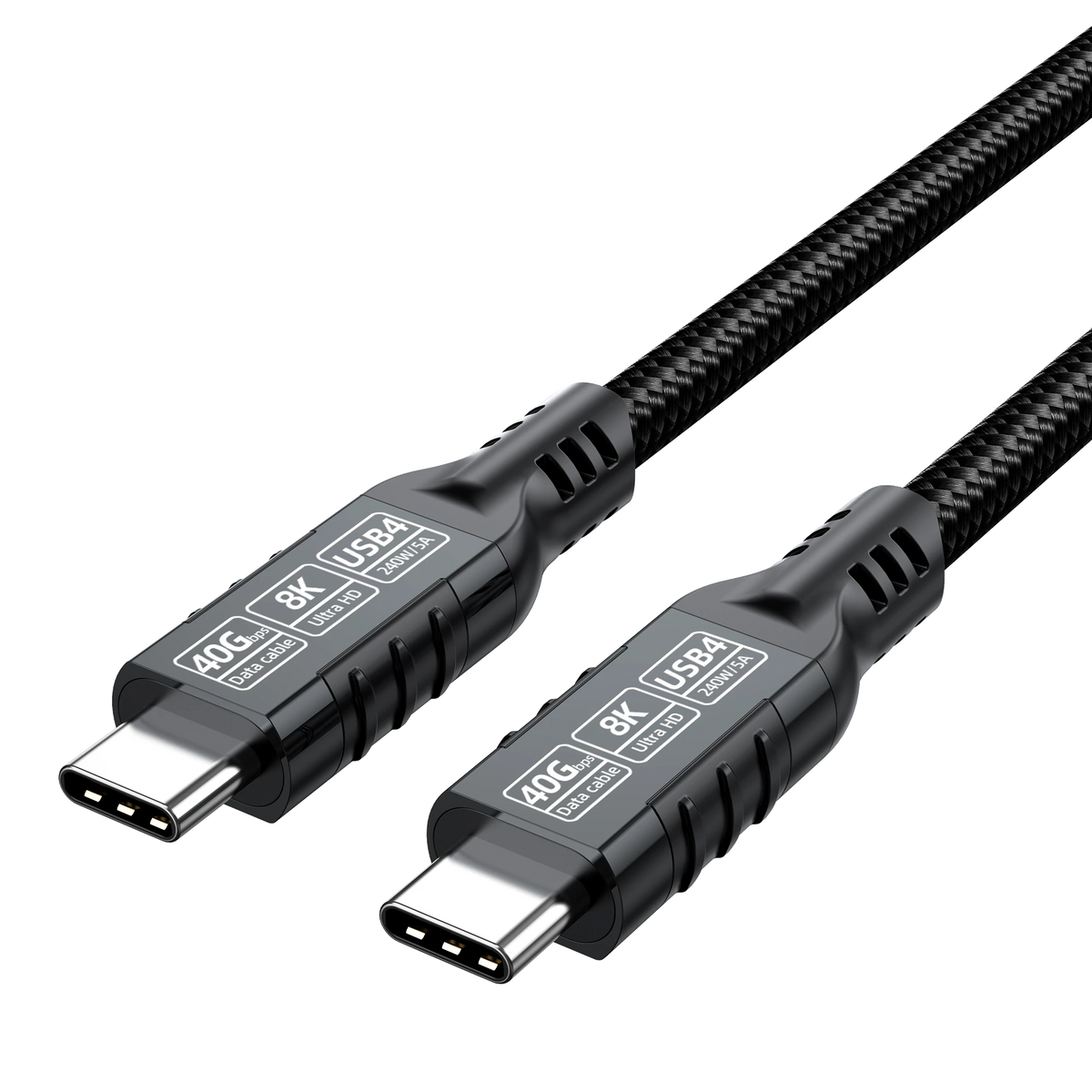 ELFESOUL USB4 USB-C to USB-C Cable (40Gbps Data, 240W Fast Charging, 8K Video)