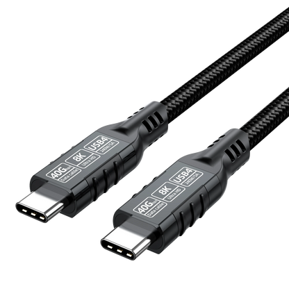 ELFESOUL USB4 USB-C to USB-C Cable (40Gbps Data, 240W Fast Charging, 8K Video)
