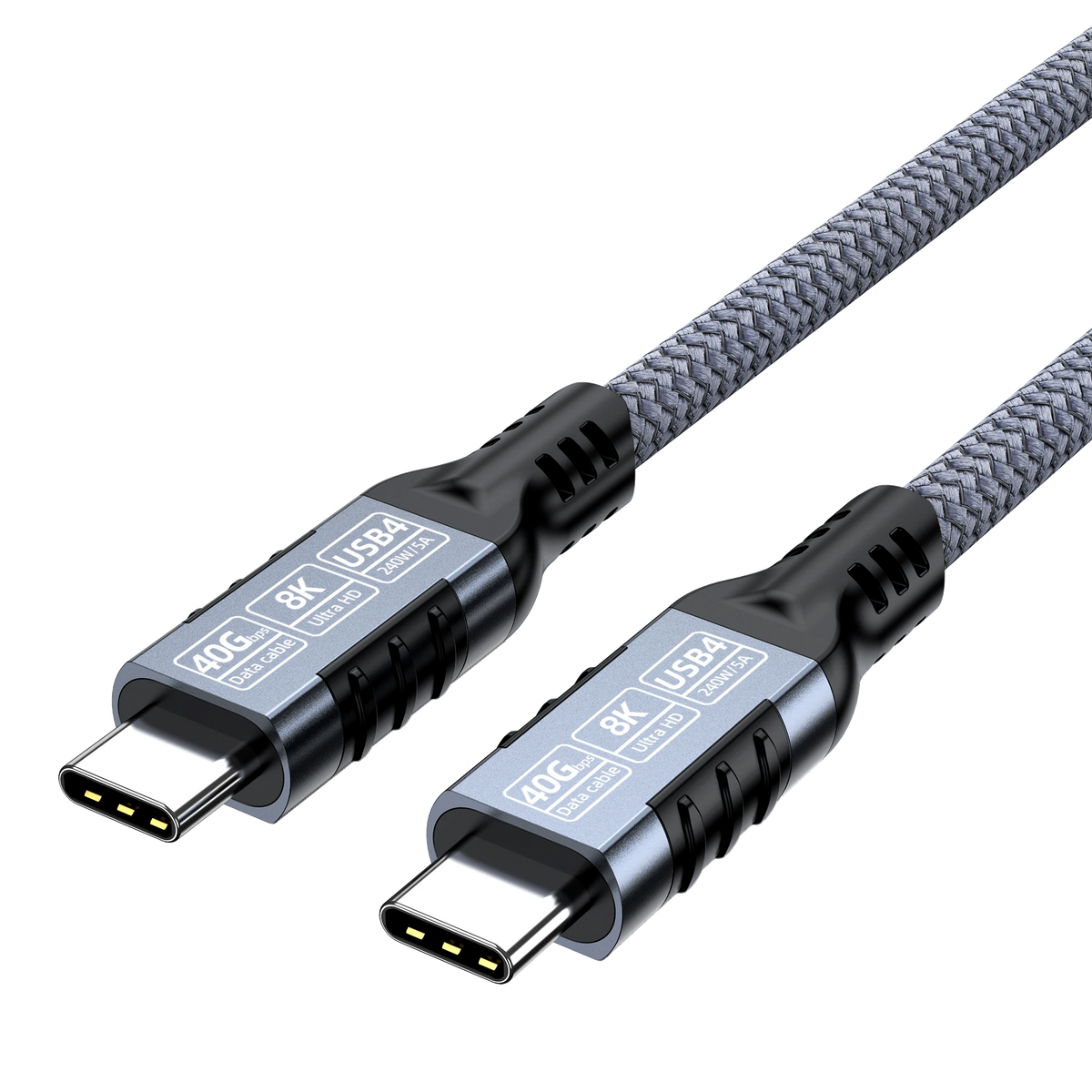 ELFESOUL USB4 USB-C to USB-C Cable (40Gbps Data, 240W Fast Charging, 8K Video)