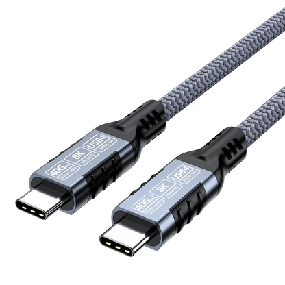 ELFESOUL USB4 USB-C to USB-C Cable (40Gbps Data, 240W Fast Charging, 8K Video)