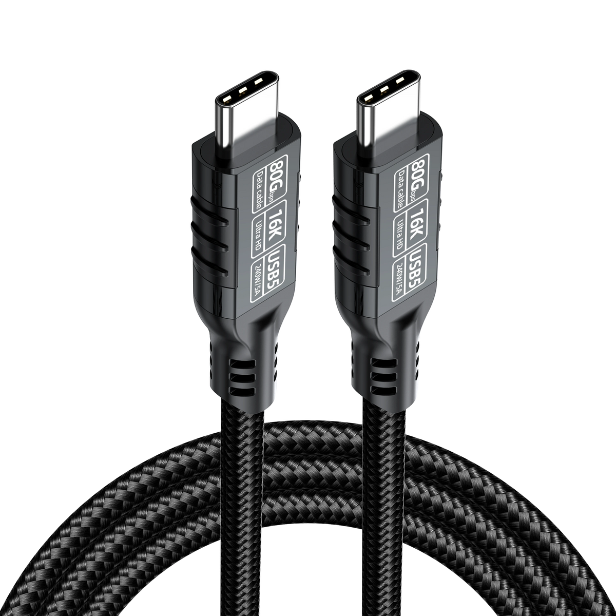 ELFESOUL USB5 USB-C to USB-C Cable (80Gbps Data, 240W Fast Charging, 16K Video)