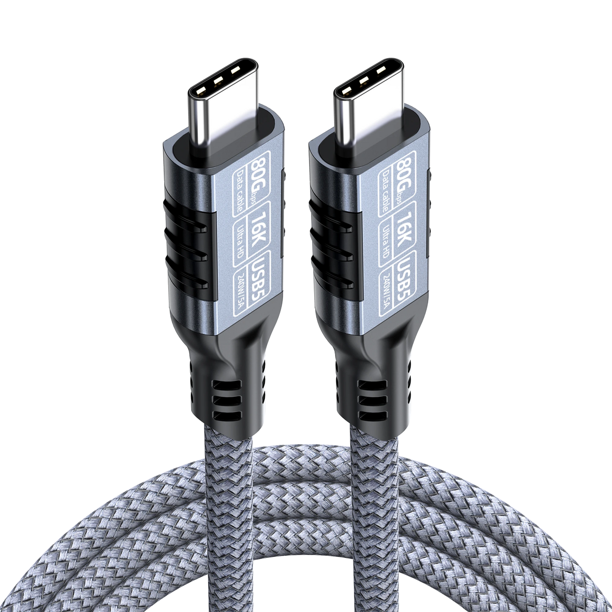 ELFESOUL USB5 USB-C to USB-C Cable (80Gbps Data, 240W Fast Charging, 16K Video)