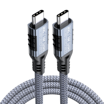 ELFESOUL USB5 USB-C to USB-C Cable (80Gbps Data, 240W Fast Charging, 16K Video)