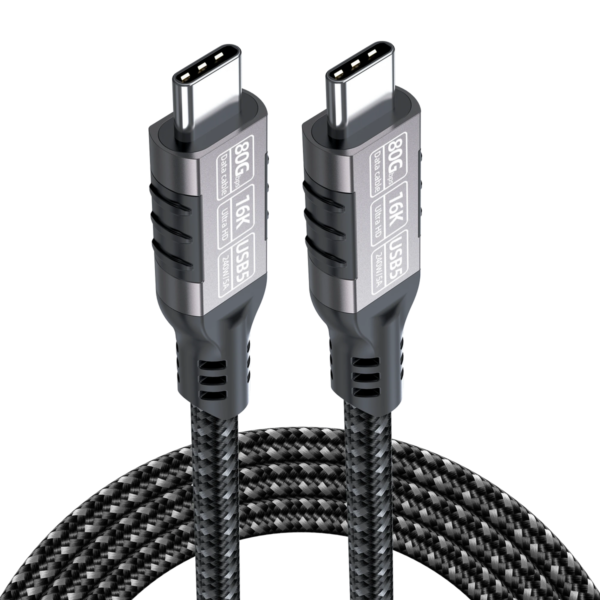 ELFESOUL USB5 USB-C to USB-C Cable (80Gbps Data, 240W Fast Charging, 16K Video)
