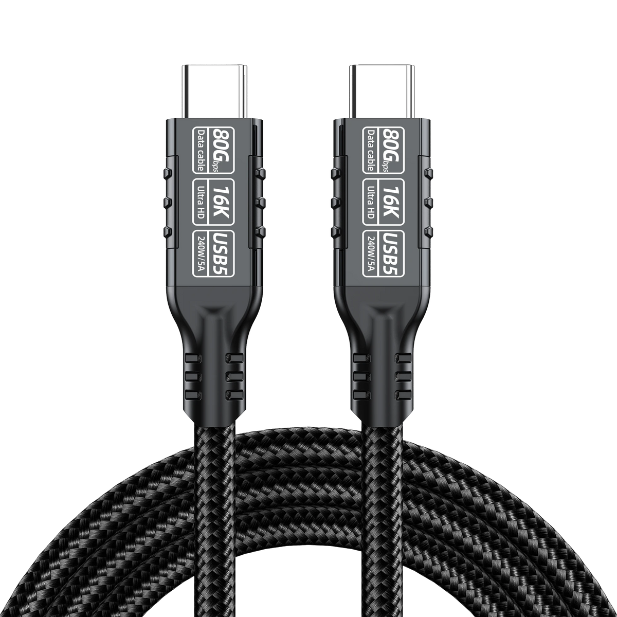 ELFESOUL USB5 USB-C to USB-C Cable (80Gbps Data, 240W Fast Charging, 16K Video)