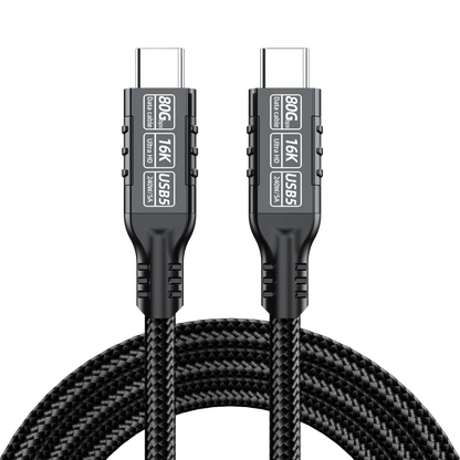 ELFESOUL USB5 USB-C to USB-C Cable (80Gbps Data, 240W Fast Charging, 16K Video)