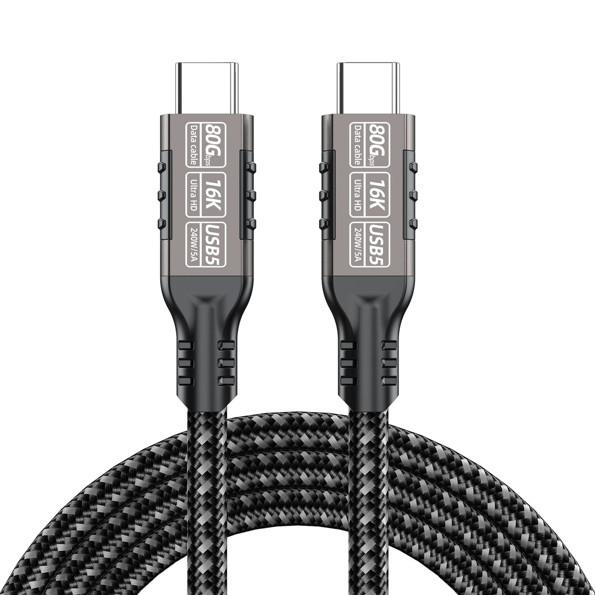 ELFESOUL USB5 USB-C to USB-C Cable (80Gbps Data, 240W Fast Charging, 16K Video)
