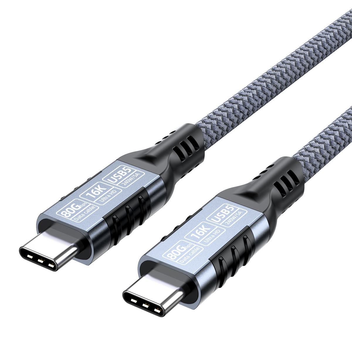 ELFESOUL USB5 USB-C to USB-C Cable (80Gbps Data, 240W Fast Charging, 16K Video)