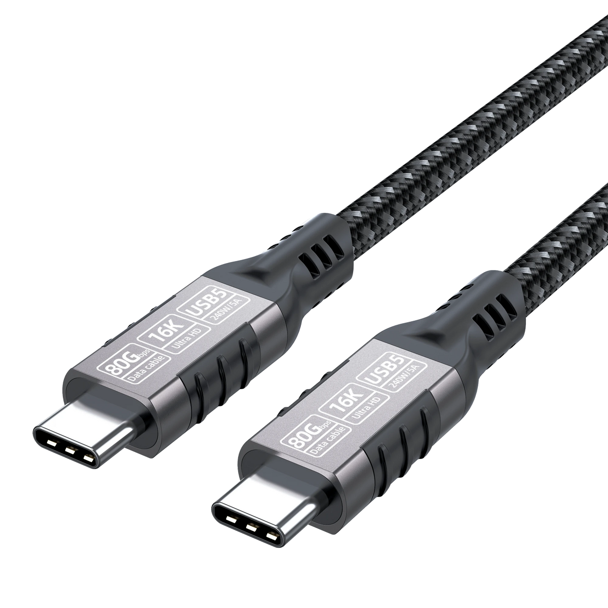 ELFESOUL USB5 USB-C to USB-C Cable (80Gbps Data, 240W Fast Charging, 16K Video)
