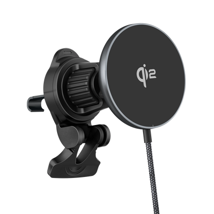 Color: Q206-01H1 Gray # Upward tilted angle of ELFESOUL magnetic car mount on vent bracket