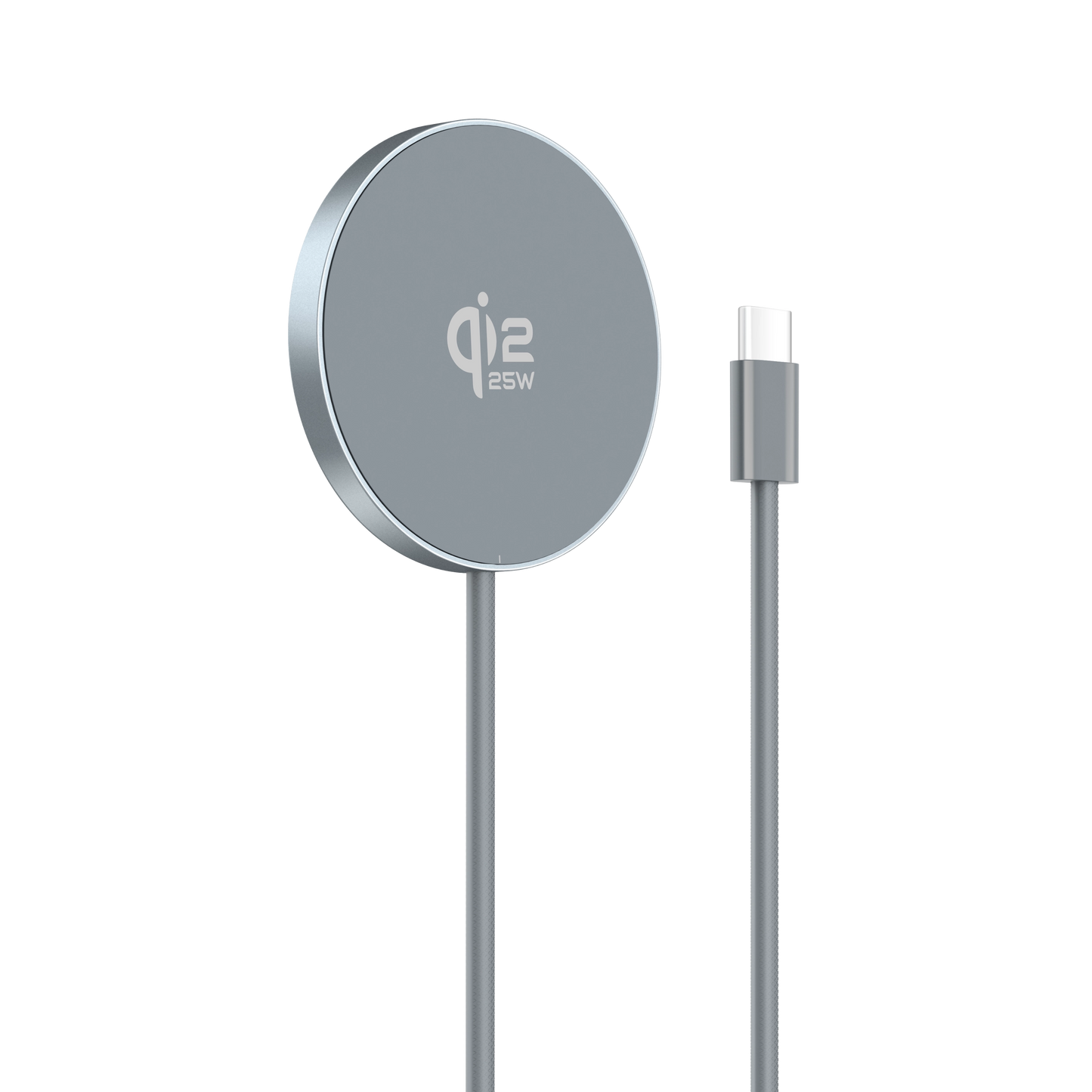 Color: Q223-01C Gray # Top three-quarter view of ELFESOUL gray magnetic wireless charger