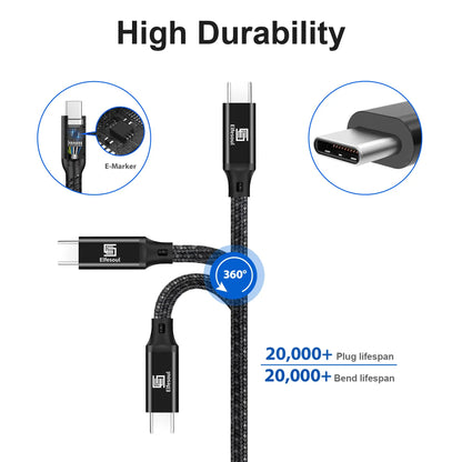 USB 4 Cable, 8K@60Hz UHD, 40 Gbps Data Transfer, 240W USB - C to USB - C Charging Cable (Thunderbolt 4 Compatible) - ELFESOUL