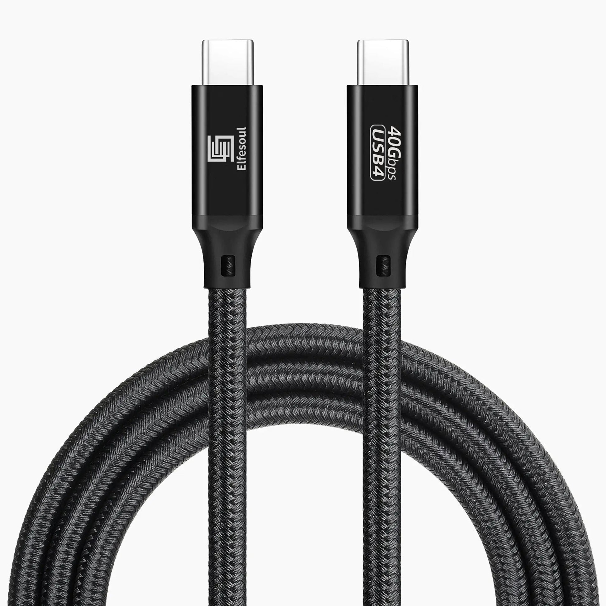 USB 4 Cable, 8K@60Hz UHD, 40 Gbps Data Transfer, 240W USB - C to USB - C Charging Cable (Thunderbolt 4 Compatible) - ELFESOUL