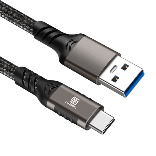 USB - A to USB - C Cable USB 3.1 USB 3.2 Gen2 10Gbps Data Charger Cord for Samsung and iPhone, MacBook, Nylon Braided. - ELFESOUL