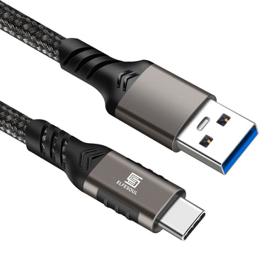USB - A to USB - C Cable USB 3.1 USB 3.2 Gen2 10Gbps Data Charger Cord for Samsung and iPhone, MacBook, Nylon Braided. - ELFESOUL