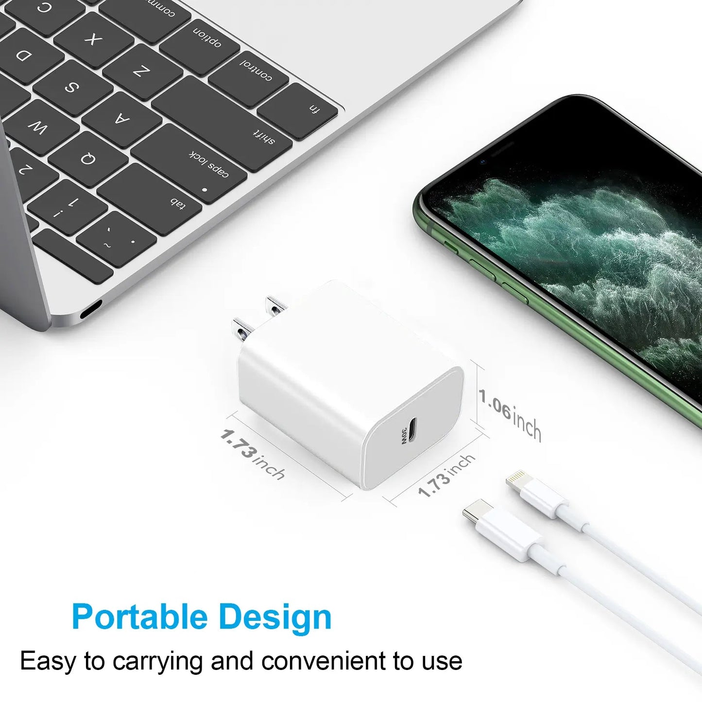 USB C Charger, 30W Fast GaN PD 3.0 PPS Cargador Charger Block. - ELFESOUL